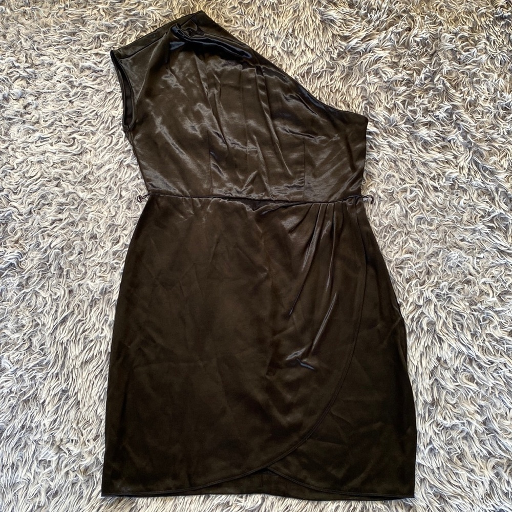 Michael Kors Black One Shoulder Mini Dress Size 8